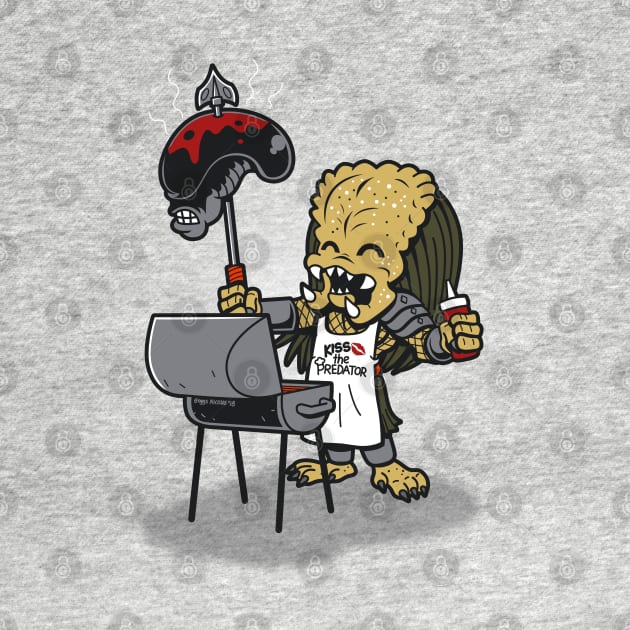 Funny Cute Sci-fi Alien Villain Grilling BBQ Summer Outdoor by BoggsNicolas